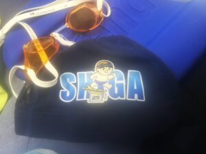 滋賀｜個別・少人数制の出張型水泳教室Swim Partnerの代表が購入した記念キャップ。